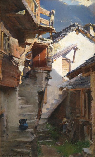 ローヌ渓谷で、1896年 作： Henry Woods